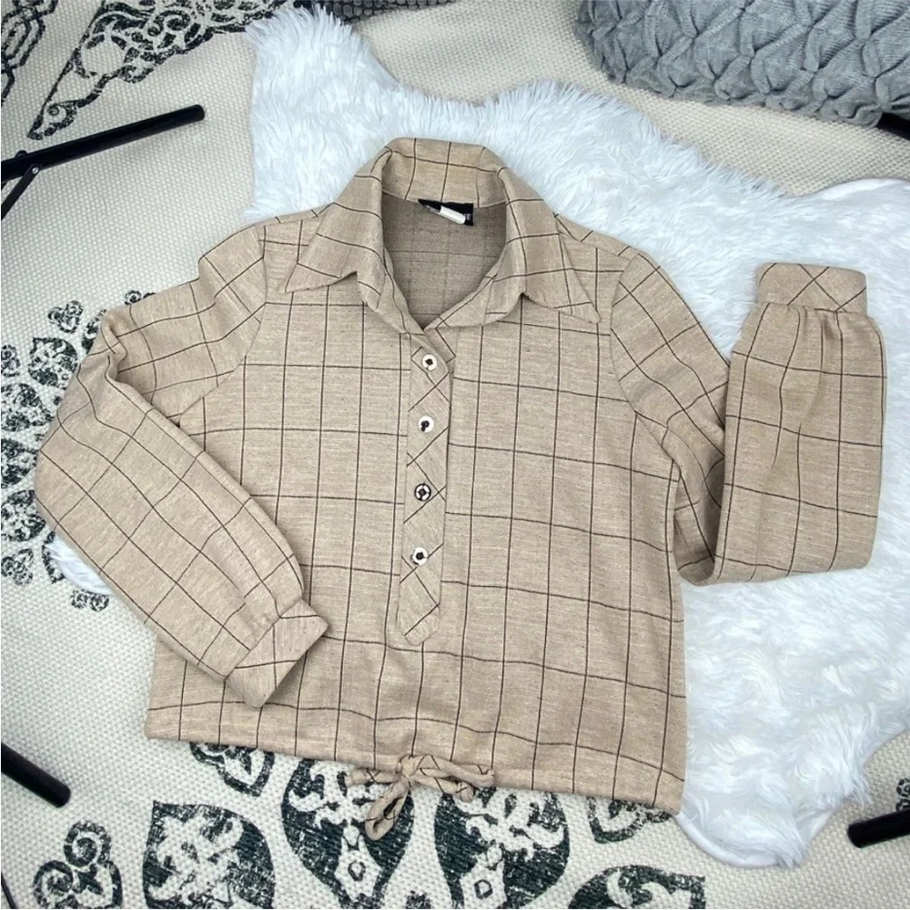 Vintage custom crop top blouse Size 8